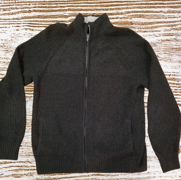 Lucky Brand men's zip front sweater jacket sz L - Picture 2 of 7